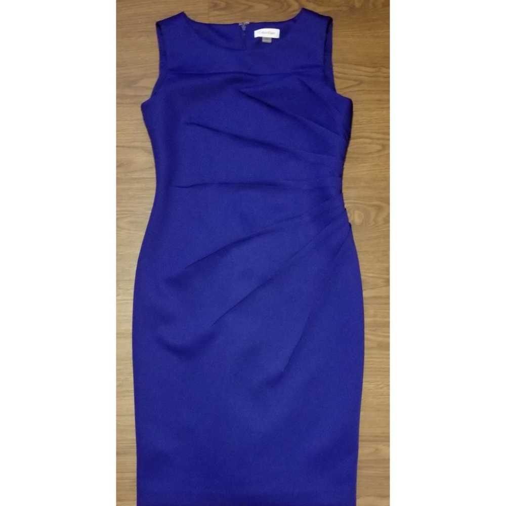 Calvin Klein Long Blue Sleek Dress Size Large L